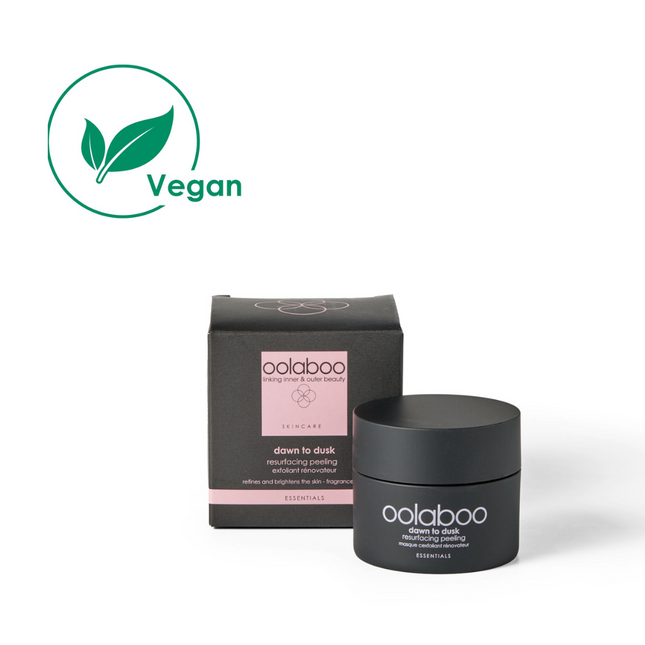 dawn to dusk peeling met vegan logo