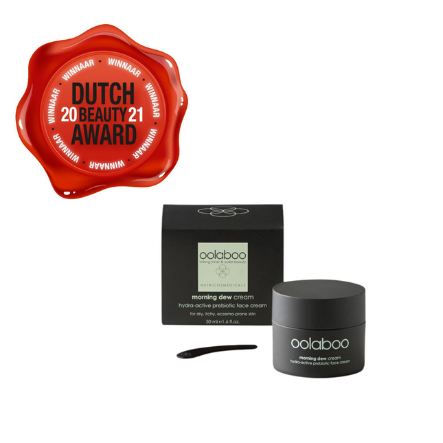 Oolaboo morning dew face cream, gezichtscreme op basis van pre-biotica, vegan.