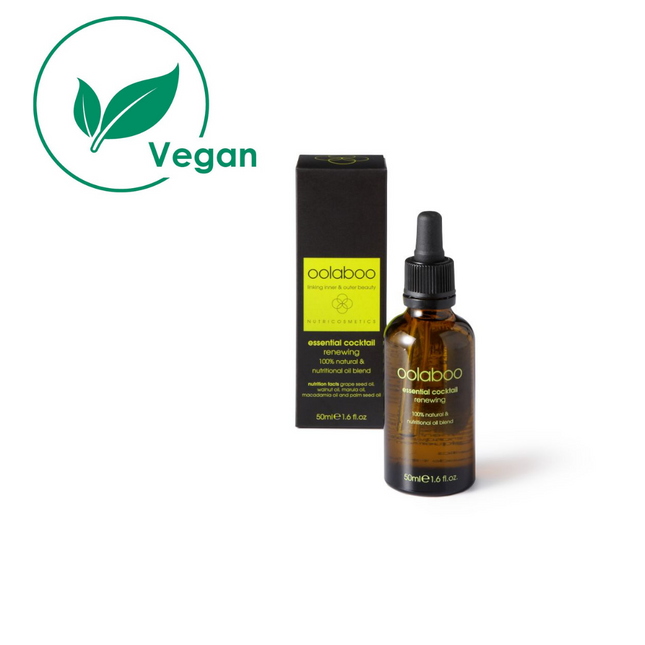 Oolaboo essential cocktail, een essentiële olie met zuiverende, desinfecterende en verzachtende eigenschappen, vegan.