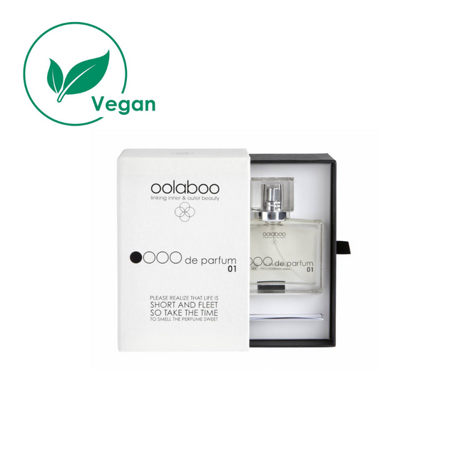 Oolaboo OOOO de parfum, parfum in luxe witte box.