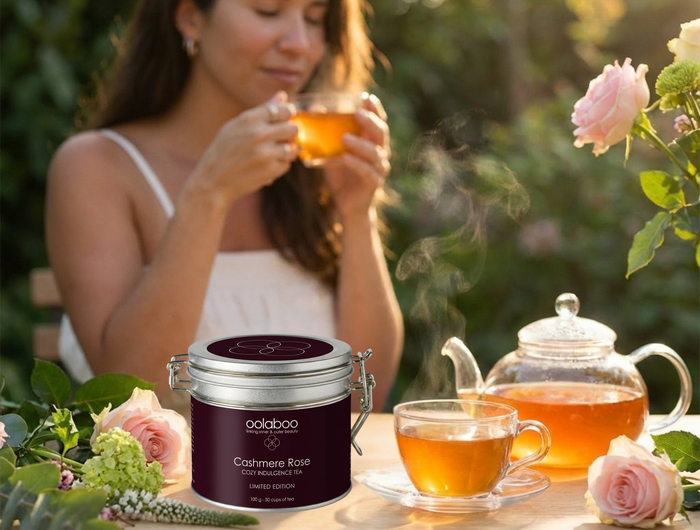 Blikje met verse thee