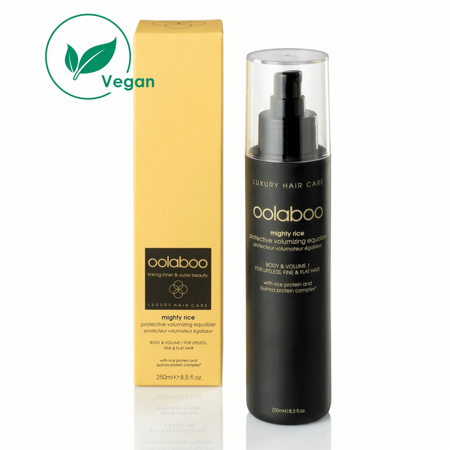 Een lichtgewicht spray-on conditioner met quinoa, speciaal aanbevolen voor dun, fijn en futloos haar. De rijstproteïnen, quinoa en katoen zorgen voor een goede haarverzorging, zonder het haar te verzwaren. Egaliseert de structuur van het haar.


