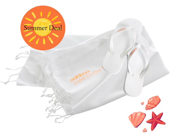 Ontvang een paar flipflops (maat 39) en een hammam towel t.w.v. € 36,50 cadeau,