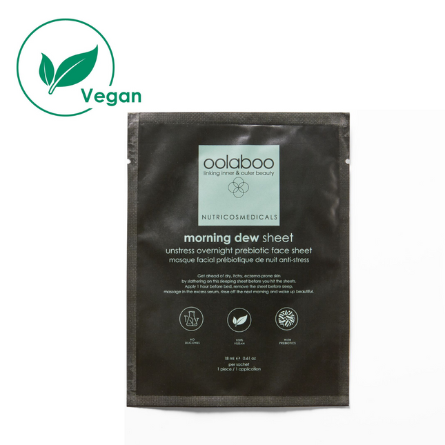 Oolaboo morning dew sheet, hydraterend fleece masker voor het gezicht, vegan.