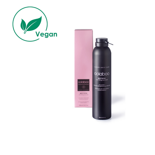Oolaboo glam former verstevigingsschuim voor het haar.