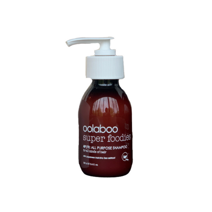 Een milde Oolaboo super foodies shampoo voor alle haarcondities, vegan.