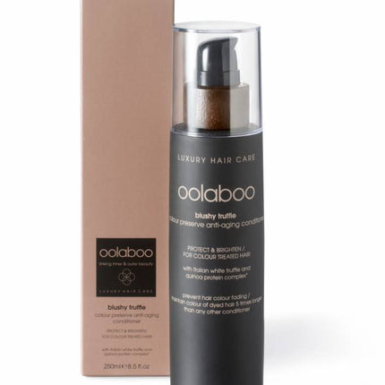 Een beschermende, voedende en herstellende Oolaboo conditioner, speciaal aanbevolen voor de intensieve verzorging van normaal tot gekleurd haar, vegan.